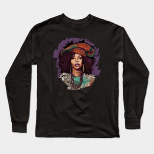 Tina Turner 1980s Style Retro Fan Art Design Long Sleeve T-Shirt